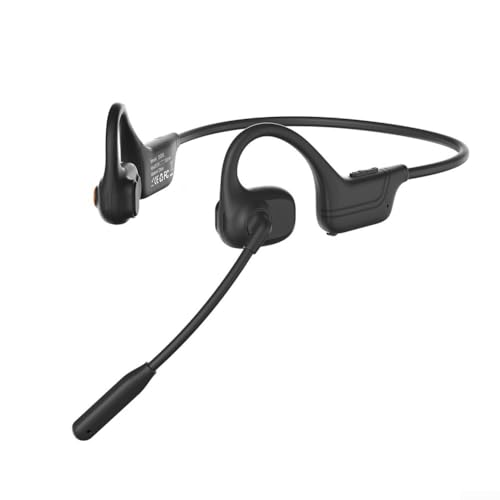 VRTYVEYBB Kabellose Kopfhörer mit offenem Ohr mit fortschrittlicher BT-Technologie und Mikrofon mit Geräuschunterdrückung für Anrufe (schwarz) von VRTYVEYBB