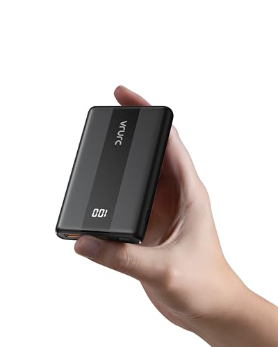 VRURC Mini PowerBank 10000mAh 20W Schnelles Aufladen USB C Ultra dünn Handy Externer Akku Tragbares Ladegerät Kompakte power Bank Klein Aber Stark mit 3 Ausgängen für iPhone Samsung Huawei Smartphones von VRURC