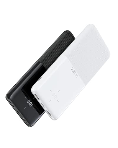 VRURC Power Bank 10000mAh 2 Stück Powerbank USB C tragbares Ladegerät Akkupack mit LED-Anzeige Schnelles Aufladen kompatibel mit iPhone Huawei Android schwarz und weiß (schwarz weiß) von VRURC