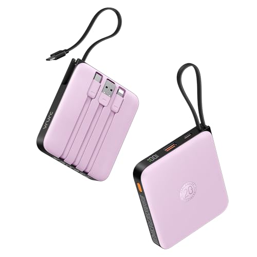VRURC Power Bank mit Kabel 10000mAh Klein USB C Powerbank Schnelles Aufladen 22.5W Mini Tragbares Ladegerät Externer Akku Klein Aber Stark akkupack LED-Anzeige Kompatibel mit iPhone Huawei Samsung usw VRURC Power Bank mit Kabel 10000mAh Klein USB C Powerbank Schnelles Aufladen 22.5W Mini Tragbares Ladegerät Externer Akku Klein Aber Stark akkupack LED-Anzeige Kompatibel mit iPhone Huawei Samsung usw von VRURC