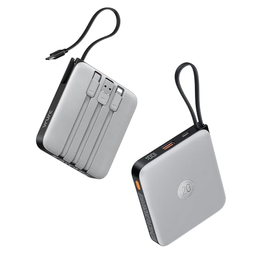 VRURC Power Bank mit Kabel 10000mAh Klein USB C Powerbank Schnelles Aufladen 22.5W Mini Tragbares Ladegerät Externer Akku Klein Aber Stark akkupack LED-Anzeige Kompatibel mit iPhone Huawei Samsung usw VRURC Power Bank mit Kabel 10000mAh Klein USB C Powerbank Schnelles Aufladen 22.5W Mini Tragbares Ladegerät Externer Akku Klein Aber Stark akkupack LED-Anzeige Kompatibel mit iPhone Huawei Samsung usw von VRURC