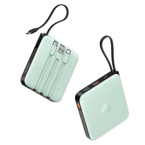 VRURC Power Bank mit Kabel 10000mAh Klein USB C Powerbank Schnelles Aufladen 22.5W Mini Tragbares Ladegerät Externer Akku Klein Aber Stark akkupack LED-Anzeige Kompatibel mit iPhone Huawei Samsung usw VRURC Power Bank mit Kabel 10000mAh Klein USB C Powerbank Schnelles Aufladen 22.5W Mini Tragbares Ladegerät Externer Akku Klein Aber Stark akkupack LED-Anzeige Kompatibel mit iPhone Huawei Samsung usw von VRURC