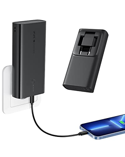 VRURC Powerbank 22.5W Schnelles Aufladen,10000mAh Power Bank Steckdose AC Externer Akku USB C PD QC3.0 Tragbar Ladegerät Faltbarer Netzteil Adapter Kompatibel mit iPhone Samsung Huawei Smartphone von VRURC