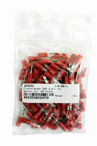VS-ELECTRONIC - 320222 Flachstecker KSP, 2,8-1, Beutel, Rot (100-er pack) 326222 von VS-ELECTRONIC