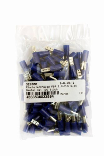 VS-ELECTRONIC - 320300 Flachsteckhülse FSP, 2.8-2.5, Beutel, Blau (100-er pack) 326300 von VS-ELECTRONIC