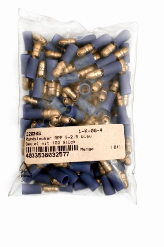 VS-ELECTRONIC - 320308 Rundstecker RPP, 5-2.5, Beutel, Blau (100-er pack) 329308 von VS-ELECTRONIC