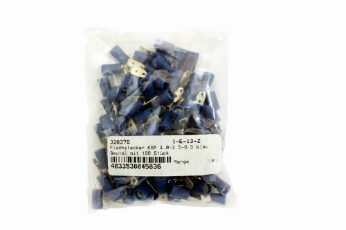 VS-ELECTRONIC - 320378 Flachstecker KSP, 4.8-2.5-0.5, Beutel, Blau (100-er pack) 325322 von VS-ELECTRONIC