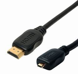 VS-ELECTRONIC - 610626 HDMI-Kabel, ST-A/ST-D Micro Vergoldet, 2 m Länge, Schwarz CO77472-3A/D von VS-ELECTRONIC