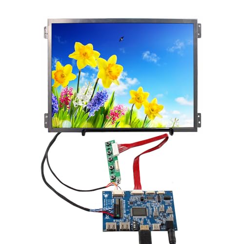 VSDISPLAY 10,4 Zoll 1024 x 768 4:3 IPS LCD-Bildschirm mit Typ C Mini HDMI USB LVDs Controller-Platine, mit Positionslöchern, für industrielle Ersatzdisplay/Retro-Video-Gaming-Monitor von VSDISPLAY