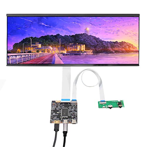 VSDISPLAY 12,3 Zoll 2400 x 900 2K IPS LCD-Breitbalken-Bildschirm und USB Typ C Mini HDMI Controller Platine, für Gaming Festzelt Monitor/Autoanzeige von VSDISPLAY