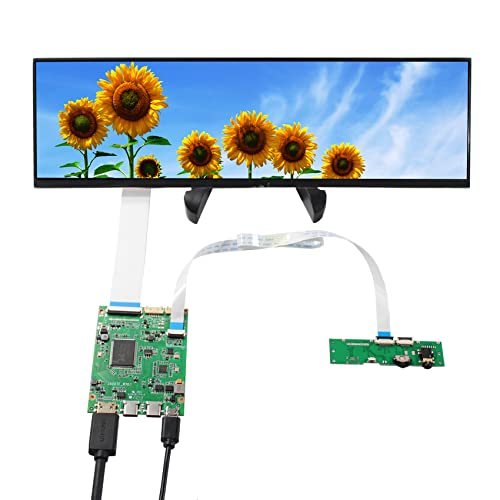 VSDISPLAY 12,6 Zoll NV126B5M-N41 eDP 1920 x 515 IPS LCD Bildschirm mit USB Type C Mini HDMI Controller Board,for DIY PC Gehäuse von VSDISPLAY