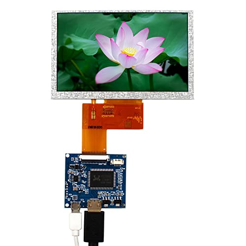 VSDISPLAY 12,7 cm (5 Zoll) VS050T-006A 800x480 1000nit IPS-LCD-Bildschirm und Mini HDMI-Controllerplatine, TTL, 40-polig von VSDISPLAY