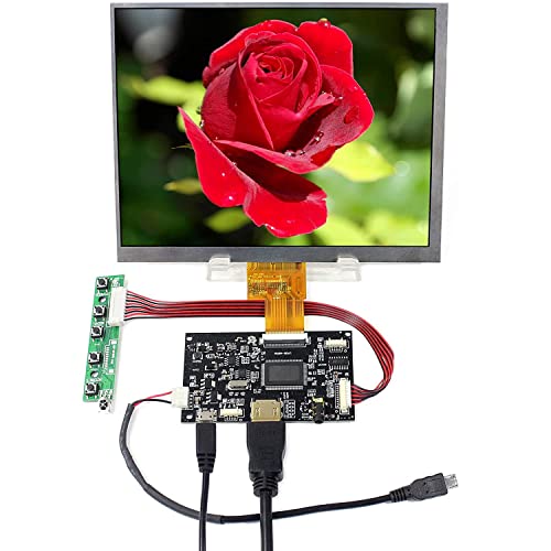 VSDISPLAY 20,3 cm (8 Zoll) 1024 x 768 IPS LCD 8 Zoll HJ080IA-01E mit HD-MI Controller Board, passend für Raspberry Pi von VSDISPLAY