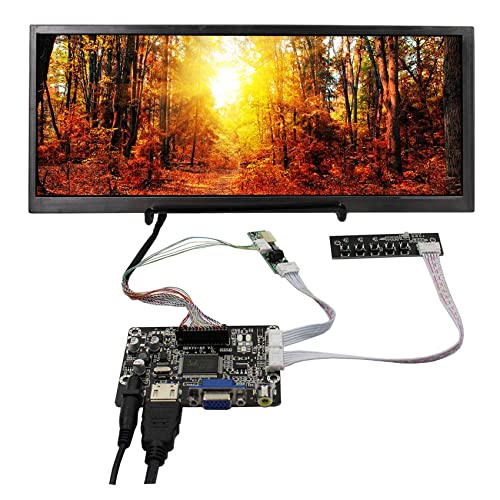 VSDISPLAY 31,2 cm (12,3 Zoll) 1920x720 FHD 850nit IPS LCD Bildschirm und VGA AV Controller Board KYV-N5 V3,for DIY Monitor Display von VSDISPLAY