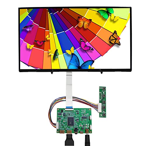 VSDISPLAY 33,8cm (13,3 Zoll) 1920x1080 FHD 400nit eDP IPS LCD Bildschirm und 2Mini HDMI Micro USB Controller Board,Für DIY Monitor Anzeige von VSDISPLAY
