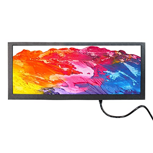 VSDISPLAY Portable Gaming Monitor mit Lautsprechern, 31,2 cm (12,3 Zoll) 1920 x 720 600 NIT IPS Weit Bar Bildschirm, USB VGA Videoeingabe, mit Stromversorgung 12 V DC von VSDISPLAY