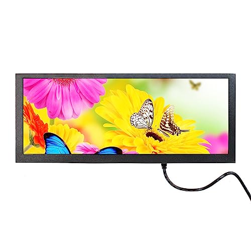 VSDISPLAY Tragbarer gestreckter Bar Monitor, 26,2 cm 10,3 Zoll 1920 x 720 850 nit IPS LCD Bildschirm, Videoanschluss, integrierte Dual Lautsprecher, Metallgehäuse mit Halterung von VSDISPLAY