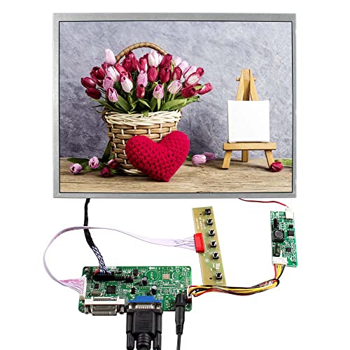 VSDISPLAY VGA DVI LVDs Controller-Platine mit 30,7 cm (12.1 Zoll) 800 x 600 450nit IPS LCD-Bildschirm, für DIY-Monitor von VSDISPLAY