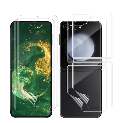 VSEER 2+2 Stück TPU Schutzfolie für Panzerglas für Samsung Galaxy Z Flip 5 5G, Bruchsicher Samsung Galaxy Z Flip 5 Folie, Hohe Transparenz Schutz vor Schmutz Z Flip 5 Schutzglas Displayschutzfolie von VSEER