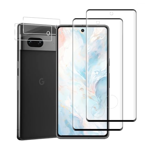 VSEER 2+2 Stück für Panzerglas für Google Pixel 7 Pro 5G Schutzfolie & Kameraschutzfolie, 3D Schutzglas Folie für Google Pixel 7 Pro, Wasserdicht Anti-Staub Anti-Blasen Pixel 7 Pro Displayschutzfolie von VSEER