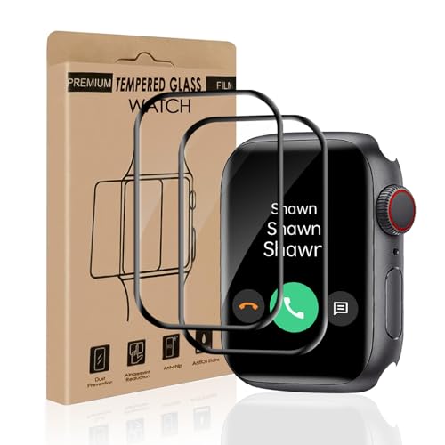 VSEER 2 Stück Schutzfolie für Panzerglas für Apple Watch Series 7/8/9 41mm, HD Transparent Anti-Öl Anti-Schmutz Apple Watch 9 41mm Schutzglas, 3D Vollbildschirm Glasfolie für Apple Watch 8 41mm von VSEER