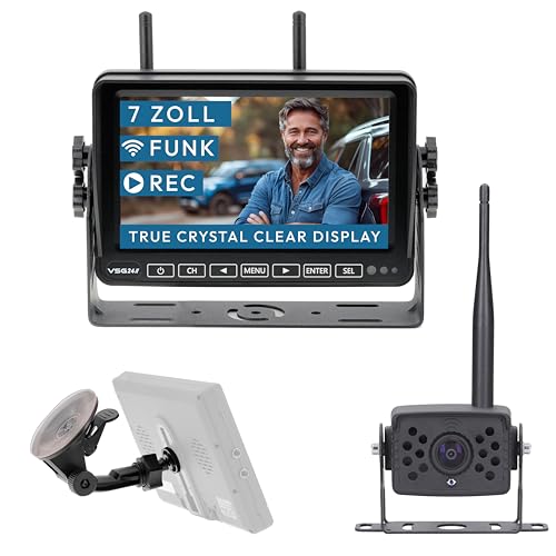 VSG24 7“ Element Wired HD Funk Rückfahrsystem für Wohnmobil & LKW, KFZ Set Rückfahrkamera kabellos + Monitor DIY Nachrüsten 12V-24V Kamera digital Auto Rückspiegel Pferdeanhänger Dashcam VSG24 7“ Element Wired HD Funk Rückfahrsystem für Wohnmobil & LKW, KFZ Set Rückfahrkamera kabellos + Monitor DIY Nachrüsten 12V-24V Kamera digital Auto Rückspiegel Pferdeanhänger Dashcam von VSG