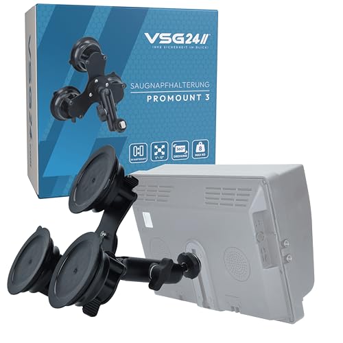 VSG24 Flexible Halterung PROMOUNT 3X für Rückfahrmonitore bis max. 12 Zoll mit Saugnapf-Halterung von VSG24
