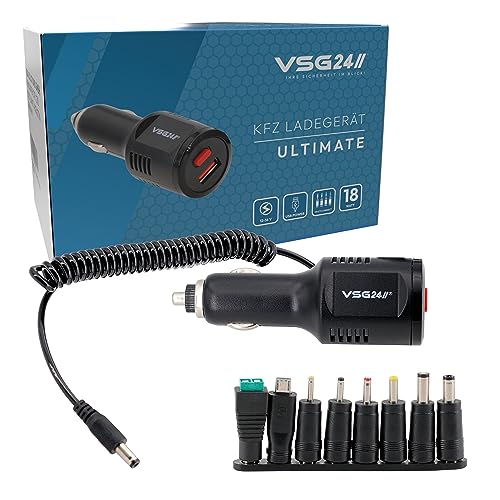 VSG24 USB Port Auto Ladegerät USB Zigarettenanzünder mit 8 Adapter Rückfahrkamera Monitor 12V / 24V Kfz USB Adapter Auto Ladestecker Netzteil Car Charger von VSG24