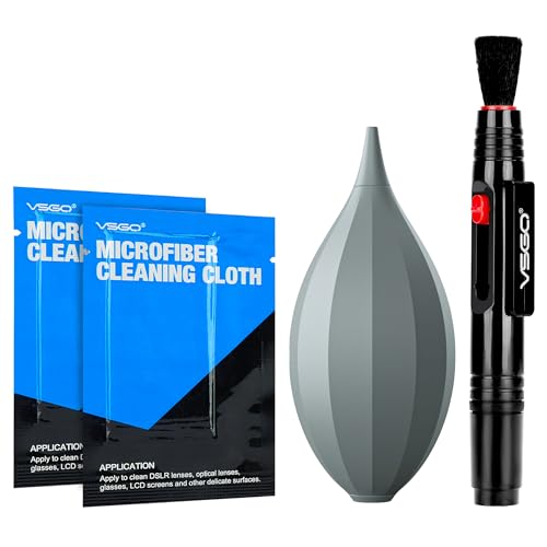 VSGO 4-in-1 Kamera Reinigungsset mit Objektiv Reinigung Luftgebläse Objektiv Pinsel Stift Mikrofaser Reinigungstücher Kompatibel für Canon, Nikon, Sony DSLR Kameras VSGO 4-in-1 Kamera Reinigungsset mit Objektiv Reinigung Luftgebläse Objektiv Pinsel Stift Mikrofaser Reinigungstücher Kompatibel für Canon, Nikon, Sony DSLR Kameras von VSGO