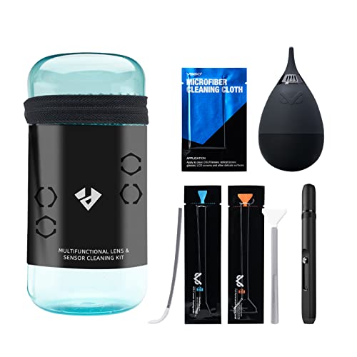 VSGO VS-A7E Kamera-Reinigungsset, tragbare Flasche, Becher, Luftgebläse, Objektiv-Reinigungsstift, Wattestäbchen, Reinigungstuch, kompatibel mit Canon, Nikon, Pentax, Sony, Fuji Objektiv DSLR-Kamera VSGO VS-A7E Kamera-Reinigungsset, tragbare Flasche, Becher, Luftgebläse, Objektiv-Reinigungsstift, Wattestäbchen, Reinigungstuch, kompatibel mit Canon, Nikon, Pentax, Sony, Fuji Objektiv DSLR-Kamera von VSGO
