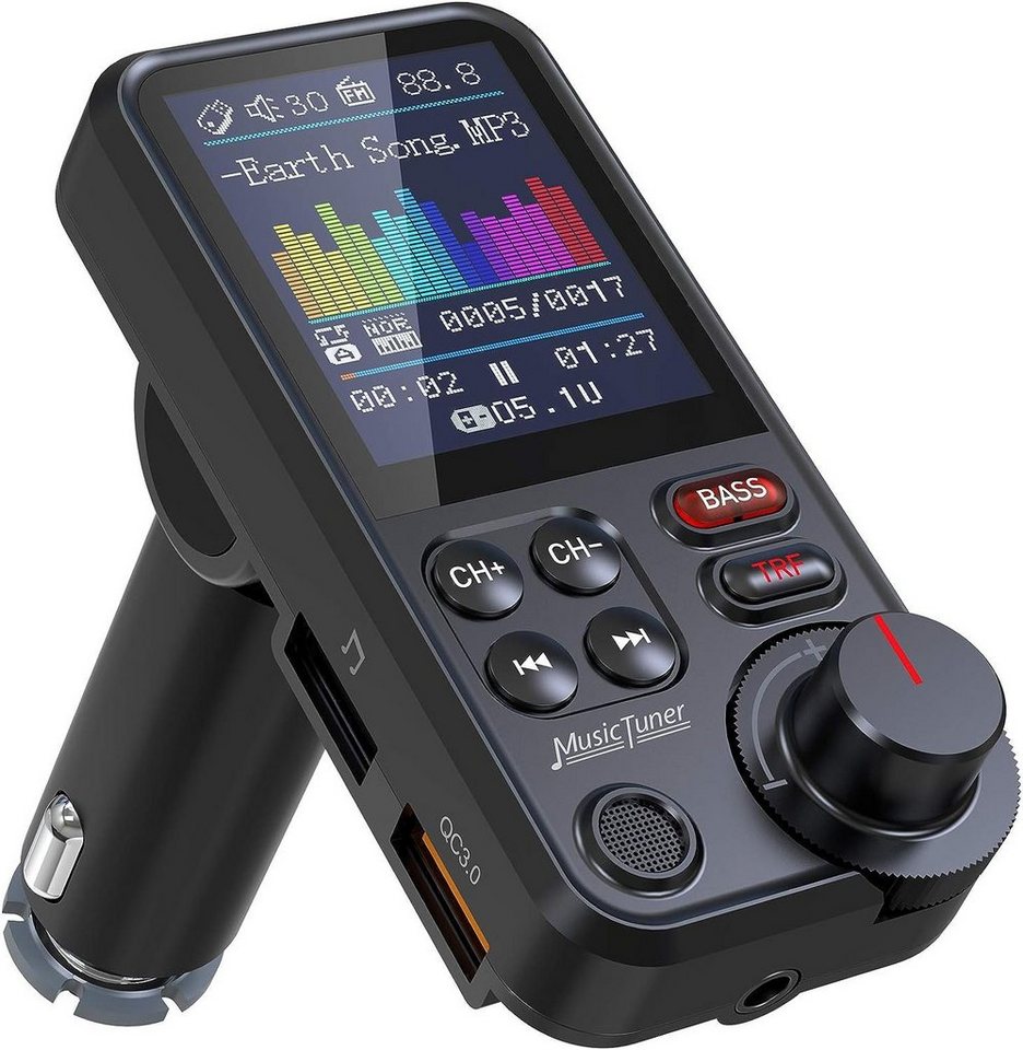 VSIUO FM Transmitter Audio-Adapter, Unterstützt AUX-Anschluss & USB-Stick von VSIUO