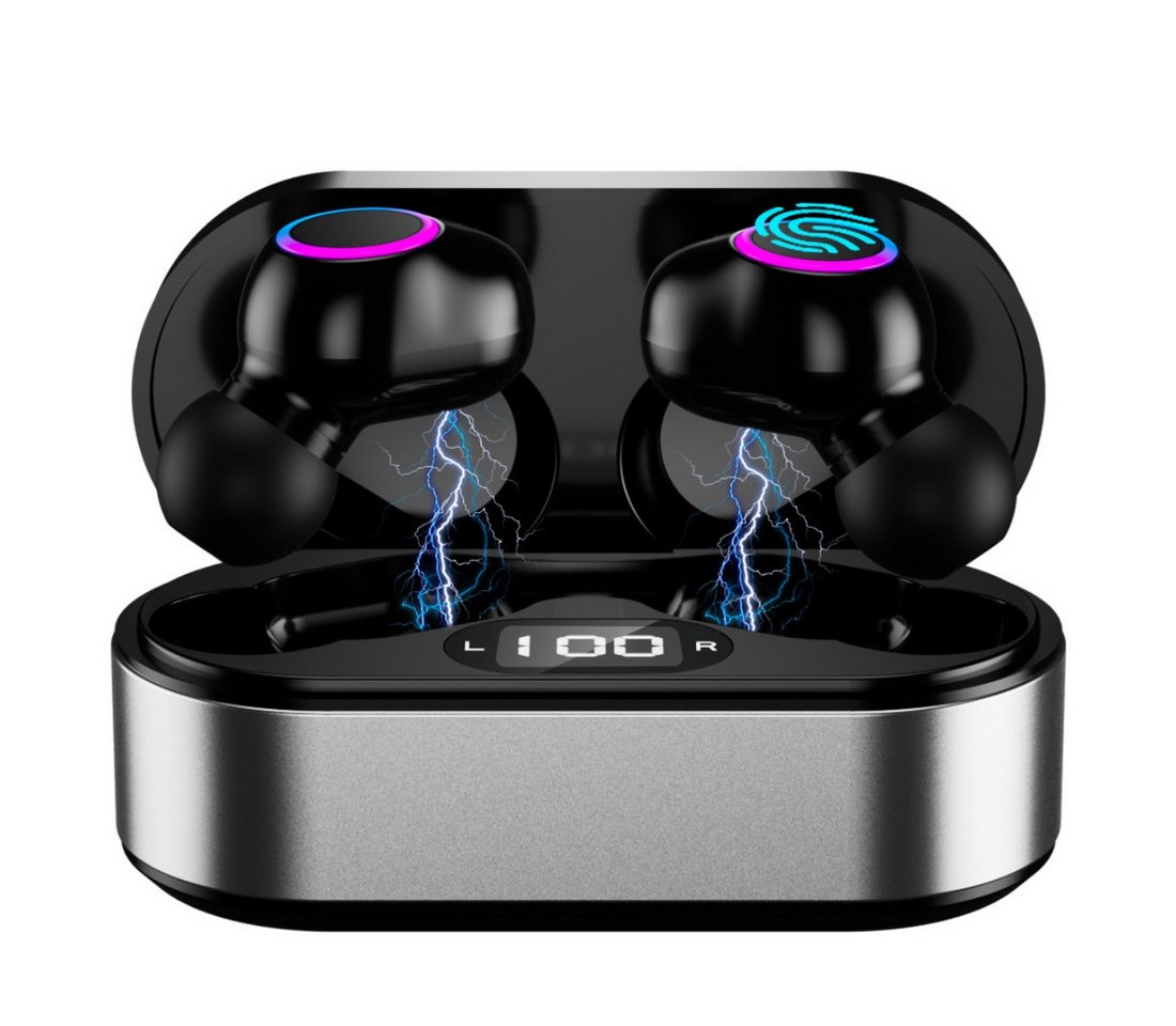 VSIUO HiFi Stereo Bluetooth Kopfhörer Kabellos TWS Earbuds True-Wireless In-Ear-Kopfhörer (Bluetooth 5.2 In-Ear-Kopfhörer, Google Assistant, Siri, Voice Assistant, Noise Cancelling, Sportkopfhörer, IP4 Wasserdicht Ohrhörer) von VSIUO