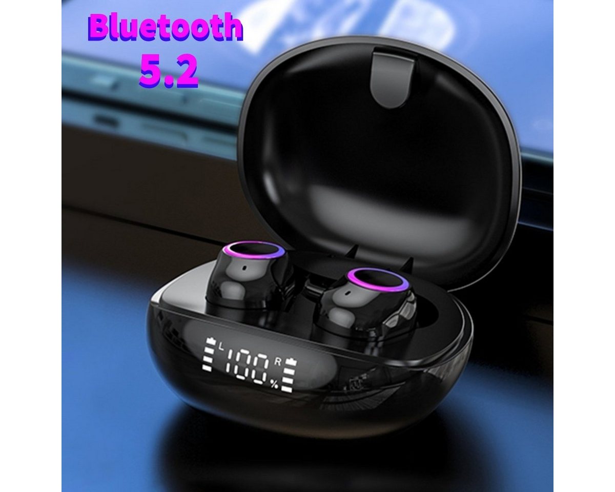 VSIUO HiFi Stereo Bluetooth Kopfhörer Kabellos True-Wireless Earbud Headset In-Ear-Kopfhörer (Bluetooth 5.2 In-Ear-Kopfhörer, Google Assistant, Siri, Voice Assistant, Noise Cancelling, Sportkopfhörer, IP4 Wasserdicht Ohrhörer) von VSIUO