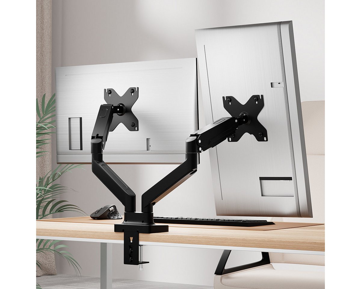 VSIUO Monitor Halterung, Monitor Tischhalterung, Bildschirmhalterung, VESA Monitor-Halterung, (bis 32,00 Zoll, Ergonomie, Kabelmanagement, Platzsparend, 9kg / Arm, für Curved&Flach) von VSIUO