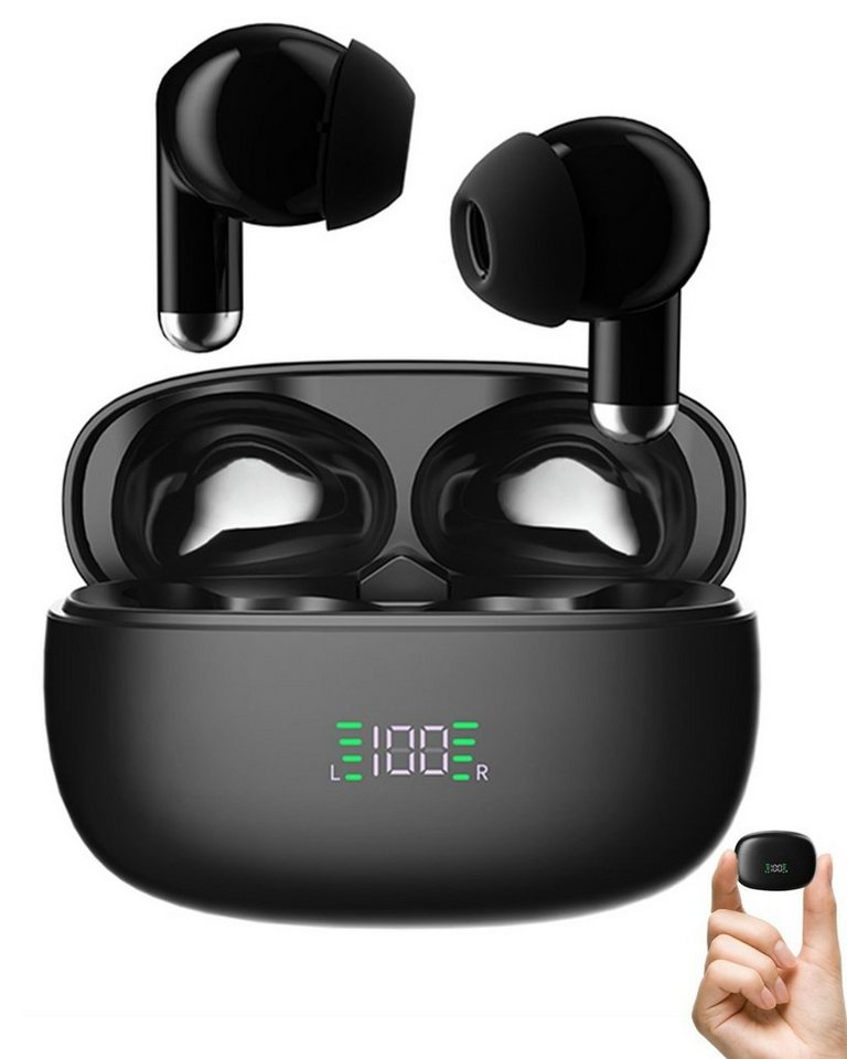 VSIUO TWS Bluetooth Kopfhörer Kabellos Bluetooth 5.3 Earbuds mit LED-Ladebox In-Ear-Kopfhörer (ENC Lärmreduzierung,Touch Control, IPX7 Wasserdicht, Noise Cancelling Ohrhörer, Voice Assistant, Siri, Wireless, Bluetooth Kopfhörer Geräuschunterdrückung für Sport,Arbeit, Studium) von VSIUO