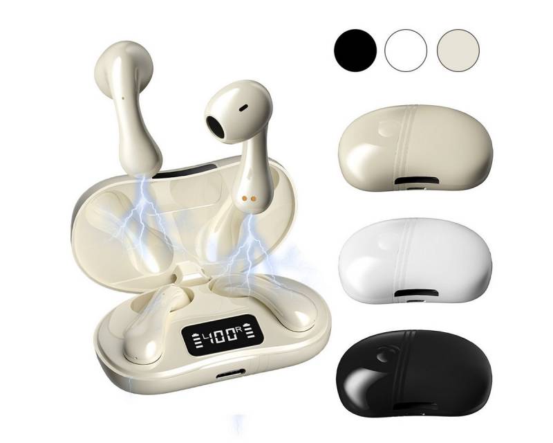 VSIUO True Wireless In-Ear-Kopfhörer Earbuds mit LED Anzeige Bluetooth-Kopfhörer (Touch Control, Siri, Voice Assistant, Rauschunterdrückung, Bluetooth, Kabellos Earbuds, Immersiver HiFi Ohrhörer) von VSIUO