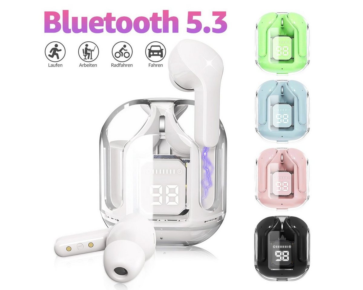 VSIUO wireless In Ear Kopfhörer, Bluetooth Kopfhörer Sport-Kopfhörer (Kabellose Kopfhörer Bluetooth 5.3 Stereo HiFi-Kopfhörer, LED Anzeige 25 Std IPX7 Wasserdicht Wireless Earbuds Mini Ladebox) von VSIUO