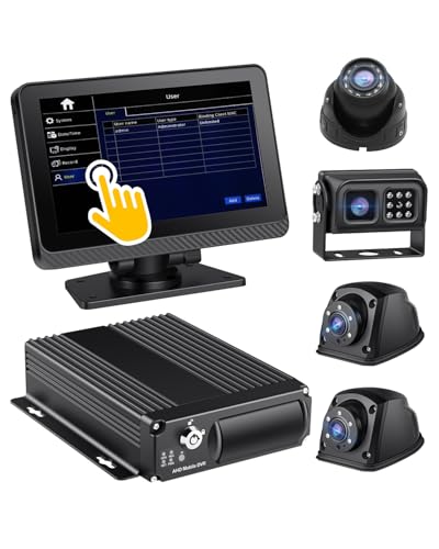 4K 1080P Dashcam mit 7 Zoll Touchscreen, G-Sensor, Nachtsicht & Wasserdichter Rückfahrkamera für LKW, Schulbus, Wohnmobil, RVS (Auto DVR-Rekorder) von VSSTECH
