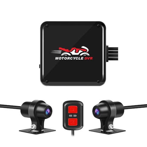 VSYSTO Motorrad DashCam Motorrad Kamera 1080P Doppellinse Vordere und hintere Kamera WiFi Fahrschreiber wasserdichte Sportkamera Kein Bildschirm LCD Bildschirm 140 ° Weitwinkel Nachtsicht von VSYSTO