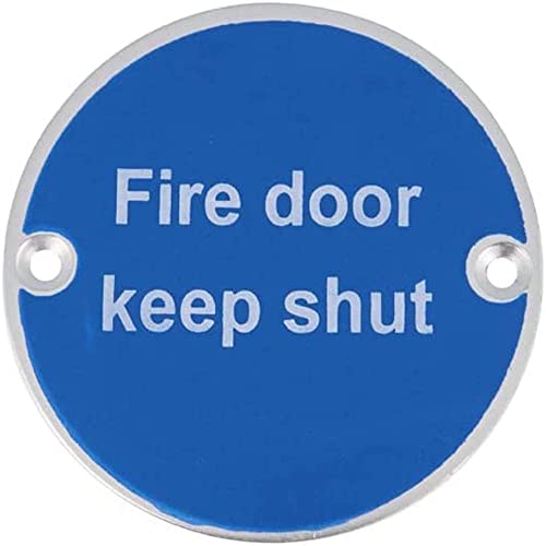 Schild mit Aufschrift "Fire Door Keep Shut", Aluminium, 76 mm, Sicherheitsschild mit Befestigungen von VSafety