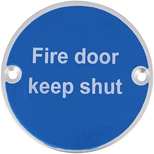 V Safety Fire Door Keep Shut Schild, Aluminium, 76 mm, Sicherheitsschild mit Befestigungen, silberfarben, Sicherheitsschild V Safety Fire Door Keep Shut Schild, Aluminium, 76 mm, Sicherheitsschild mit Befestigungen, silberfarben, Sicherheitsschild von VSafety