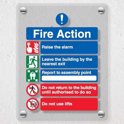 V Safety 5 Point Fire Action Notice/Do Not Use Lifts – 150 x 200 mm – Acryl-Plexiglas gegossenes klares Sicherheitsschild V Safety 5 Point Fire Action Notice/Do Not Use Lifts – 150 x 200 mm – Acryl-Plexiglas gegossenes klares Sicherheitsschild von VSafety