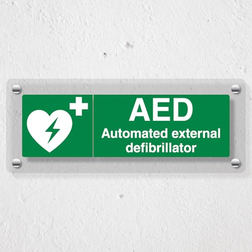 V Safety AED Automated External Defibrillator Sicherheitsschild, Querformat, 450 x 150 mm, Acryl-Plexiglas, transparent V Safety AED Automated External Defibrillator Sicherheitsschild, Querformat, 450 x 150 mm, Acryl-Plexiglas, transparent von VSafety