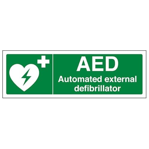 V Safety AED Automated External Defibrillator Sicherheitsschild aus Hartplastik, Querformat, 300 x 100 mm, 2 mm V Safety AED Automated External Defibrillator Sicherheitsschild aus Hartplastik, Querformat, 300 x 100 mm, 2 mm von VSafety