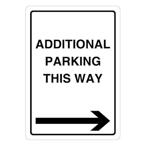 V Safety Additional Parking This Way – Pfeil rechts, 297 x 210 cm, selbstklebendes Vinyl-Sicherheitsschild von VSafety