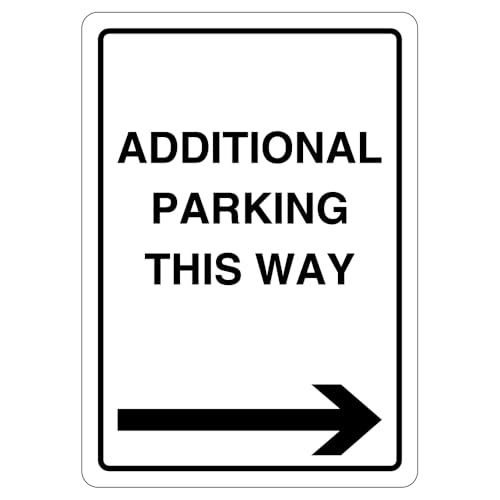 V Safety Additional Parking This Way – Pfeil rechts, 297 x 210 cm, selbstklebendes Vinyl-Sicherheitsschild von VSafety