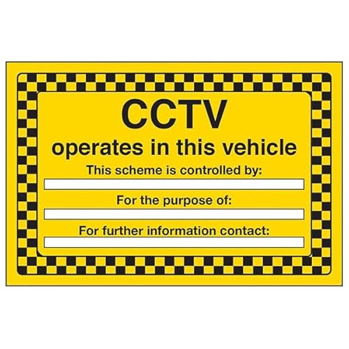 V Safety CCTV Operates In This Vehicle, selbstklebendes Vinyl-Sicherheitsschild, leuchtet im Dunkeln, 150 x 100 mm V Safety CCTV Operates In This Vehicle, selbstklebendes Vinyl-Sicherheitsschild, leuchtet im Dunkeln, 150 x 100 mm von VSafety