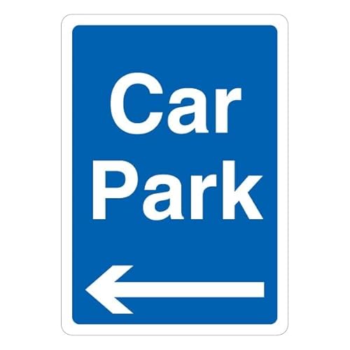 V Safety Car Park – Blauer Pfeil links, 297 x 210 cm, selbstklebendes Vinyl-Sicherheitsschild von VSafety