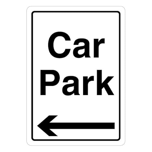 V Safety Car Park – Pfeil links, 297 x 210 cm, selbstklebendes Vinyl-Sicherheitsschild von VSafety