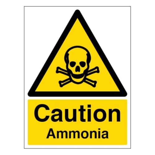 V Safety Caution Ammonia – Hochformat, 300 x 400 mm, selbstklebendes Vinyl-Sicherheitsschild von VSafety